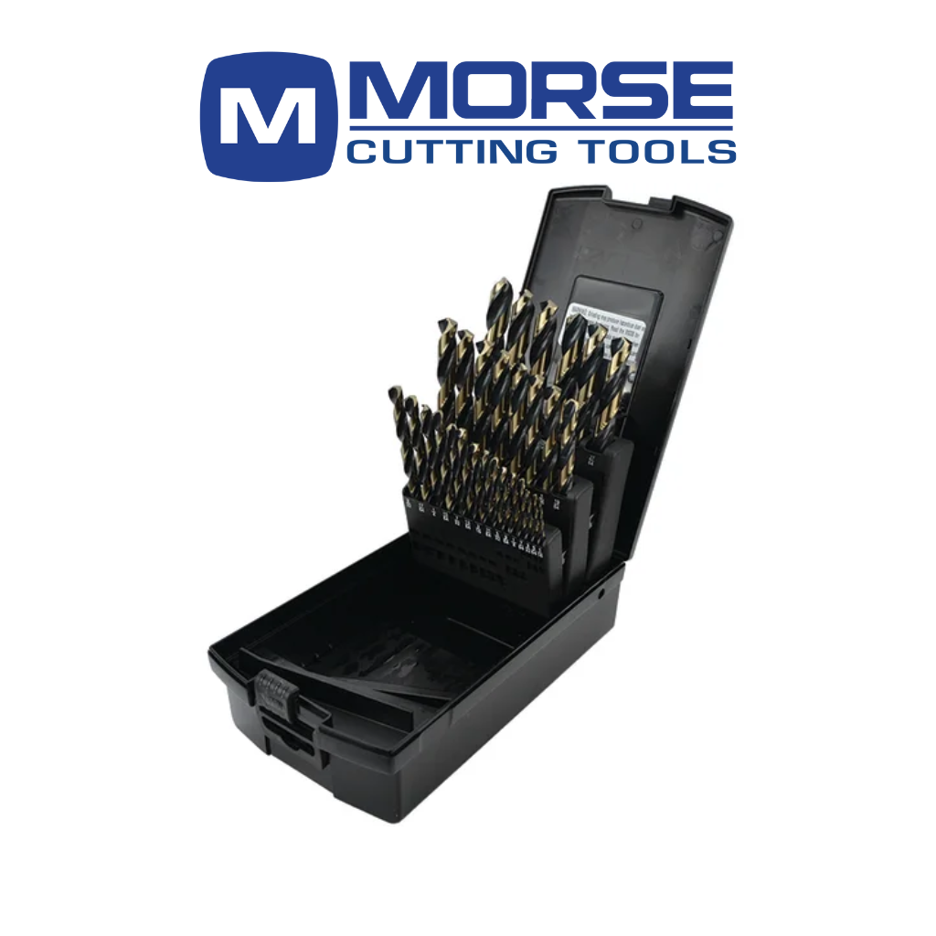 Jobber Length HSS Heavy Duty Black & Gold 135° Split Point - 29 Pc. In Plastic Index Case